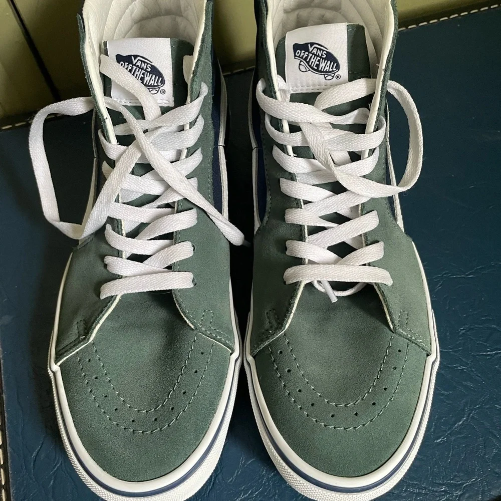 Vans “Sample Not For Resale” Men's High-Top Sneakers - Green and White Sz 9 - Picture 7 of 8